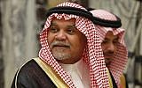Saudi Prince Bandar bin Sultan at his palace in Riyadh, Saudi Arabia, 2008 (photo credit: AP/Hassan Ammar)