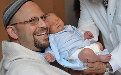 Rabbi Andy Katz at his son's brit in 2010. (photo credit: courtesy)