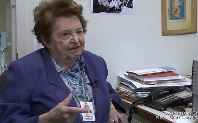 Noted archivist of Yiddish folk music Chana Mlotek. (photo credit: YouTube screenshot) Noted archivist of Yiddish folk music Chana Mlotek. (photo credit: YouTube screenshot)