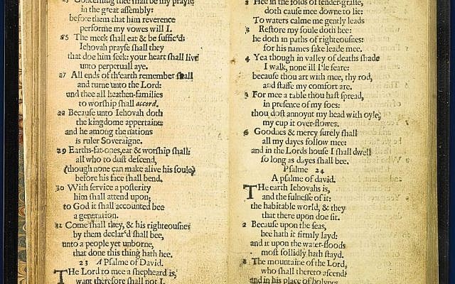 An April 2013 file photo provided by Sotheby's and taken in New York shows what the auction house describes as "the world’s most valuable book," the Bay Psalm Book, which is the first book ever printed in what is now the United States. (photo credit: AP/Sotheby's, File) An April 2013 file photo provided by Sotheby's and taken in New York shows what the auction house describes as "the world’s most valuable book," the Bay Psalm Book, which is the first book ever printed in what is now the United States. (photo credit: AP/Sotheby's, File)
