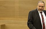 Avigdor Liberman at a Knesset meeting on November 4. (photo credit: Flash90)