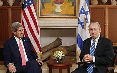 Prime Minister Benjamin Netanyahu speaks during a meeting with US Secretary Of State John Kerry in Jerusalem, Wednesday, November 6, 2013 (photo credit: Miriam Alster/Flash90)