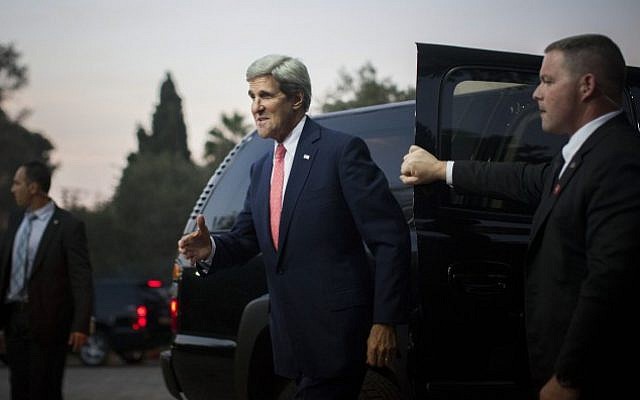 US Secretary of State John Kerry during his visit to Israel on November 6, 2013. (photo credit: Yonatan Sindel/Flash90) US Secretary of State John Kerry during his visit to Israel on November 6, 2013. (photo credit: Yonatan Sindel/Flash90)