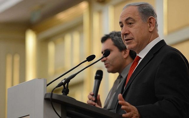 Israeli Prime Minister Benjamin Netanyahu speaks during a meeting with the Russian Jewish community in Moscow, Russia on November 21, 2013. (photo credit: Kobi Gideon/GPO/Flash90) Israeli Prime Minister Benjamin Netanyahu speaks during a meeting with the Russian Jewish community in Moscow, Russia on November 21, 2013. (photo credit: Kobi Gideon/GPO/Flash90)