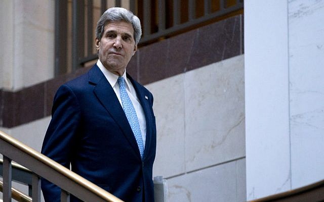 US Secretary of State John Kerry walks to a meeting with the Senate Banking Committee in Washington, DC, on Wednesday (photo credit: AP/Carolyn Kaster) US Secretary of State John Kerry walks to a meeting with the Senate Banking Committee in Washington, DC, on Wednesday (photo credit: AP/Carolyn Kaster)