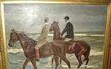 Photo of a painting titled 'Reiter am Strand' (Riders at the Beach) by German artist Max Liebermann, which was among the more than 1400 works of art seized by German authorities in an apartment in Munich in February 2012 (photo credit: AP/Staatsanwaltschaft Augsburg)