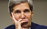 US Secretary of State John Kerry at a hearing on Capitol Hill on Thursday. (photo credit: AP/Jacquelyn Martin)