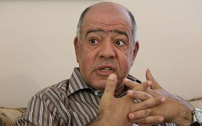 Assaad Chaftari, once deputy chief in the intelligence service of the Lebanon’s feared Lebanese Forces militia,in an interview on Sept. 22, 2013 at his house, in Ein Saadeh town, east Beirut, Lebanon. (photo credit: AP/Hussein Malla)