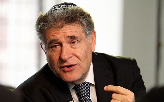 Rabbi Abraham Skorka during an interview at the Jewish Theological Seminary in New York on October 30, 2013. (photo credit: AP/Tina Fineberg)