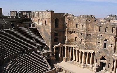The Roman theatre in Bosra, Syria (photo credit: wikipedia)