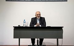 Iranian Foreign Minister Mohammad Javad Zarif speaks to the media at the International Conference Centre of Geneva, Sunday, Nov. 24, 2013, in Geneva, Switzerland. (photo credit: AP/Carolyn Kaster, Pool)