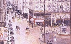 Detail of 'Rue St.-Honore, Apres-Midi, Effet de Pluie' by Camille Pissarro, born on the island of St. Thomas. (AP/Thyssen-Bornemisza Museum)