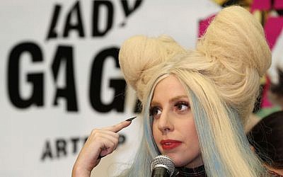 Lady Gaga at a press conference to promote her album ARTPOP in Tokyo, Sunday, December 1, 2013. (photo credit: AP/Shizuo Kambayashi)