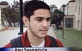 University of Houston student tricking local reporter by telling her his name is Abu Sharmouta, or Father of the Prostitute (screen capture: YouTube)