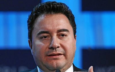 Turkish Deputy Prime Minister for Economic and Financial Affairs Ali Babacan at the Annual Meeting 2012 of the World Economic Forum in Davos, Switzerland, January 28, 2012. (photo credit: World Economic Forum swiss-image.ch/Photo by Sebastian Derungs)