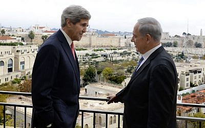 US Secretary of State John Kerry, left, and Prime Minister Benjamin Netanyahu meet in Jerusalem, December 6, 2013 (photo credit: Matty Stern/US Embassy Tel Aviv) US Secretary of State John Kerry, left, and Prime Minister Benjamin Netanyahu meet in Jerusalem, December 6, 2013 (photo credit: Matty Stern/US Embassy Tel Aviv)