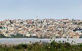 View of the Arab-Israeli town of Baqa al-Gharbiya. (Moshe Shai/Flash90)