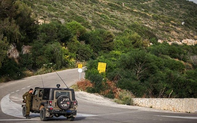 An IDF vehicle near the border with Lebanon at Rosh Hanikra (photo credit: Avishag Shaar Yashuv/Flash90) An IDF vehicle near the border with Lebanon at Rosh Hanikra (photo credit: Avishag Shaar Yashuv/Flash90)