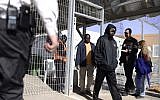 African asylum seekers at the Holot detention center in southern Israel on December 21, 2013 (photo credit: Tomer Neuberg/Flash90)