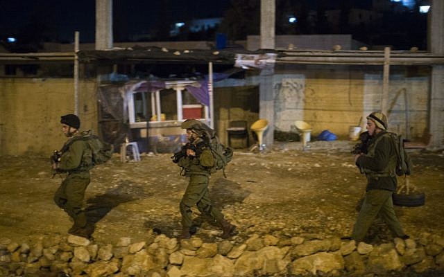 IDF soldiers on patrol near where a police officer was stabbed Monday (photo credit: Yonatan Sindel/ lash90) IDF soldiers on patrol near where a police officer was stabbed Monday (photo credit: Yonatan Sindel/ lash90)