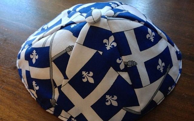 The Québec Kippa, designed by Rabbi Yisroel Bernath, protests a proposed ban on the wearing of religious symbols in the public sphere in Quebec. (photo credit: Courtesy Yisroel Bernath) The Québec Kippa, designed by Rabbi Yisroel Bernath, protests a proposed ban on the wearing of religious symbols in the public sphere in Quebec. (photo credit: Courtesy Yisroel Bernath)