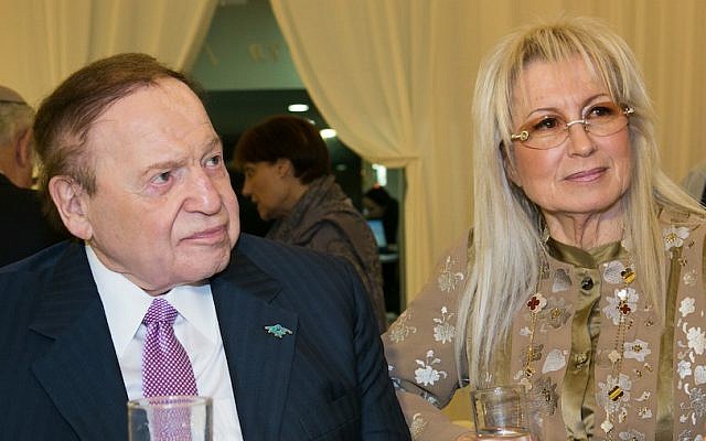 Sheldon and Miriam Adelson at the opening event for the Adelson School of Entrepreneurship, 2013 (Courtesy) Sheldon and Miriam Adelson at the opening event for the Adelson School of Entrepreneurship, 2013 (Courtesy)