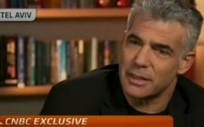 Finance MInister Yair Lapid (Yesh Atid) speaks to CNBC in an interview aired Monday, December 2, 2013. (Screenshot) Finance MInister Yair Lapid (Yesh Atid) speaks to CNBC in an interview aired Monday, December 2, 2013. (Screenshot)