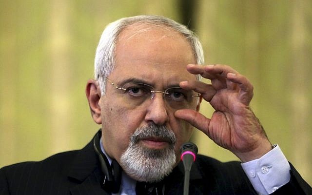 Iranian Foreign Minister Mohammad Javad Zarif at a press conference in Tehran, Sunday, December 22, 2013. (Photo credit: AP/Vahid Salemi) Iranian Foreign Minister Mohammad Javad Zarif at a press conference in Tehran, Sunday, December 22, 2013. (Photo credit: AP/Vahid Salemi)