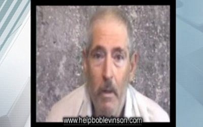 This frame grab from a Robert Levinson family website shows the CIA contractor in a video received by the family in November 2010. (photo credit: AP/Levinson Family) This frame grab from a Robert Levinson family website shows the CIA contractor in a video received by the family in November 2010. (photo credit: AP/Levinson Family)