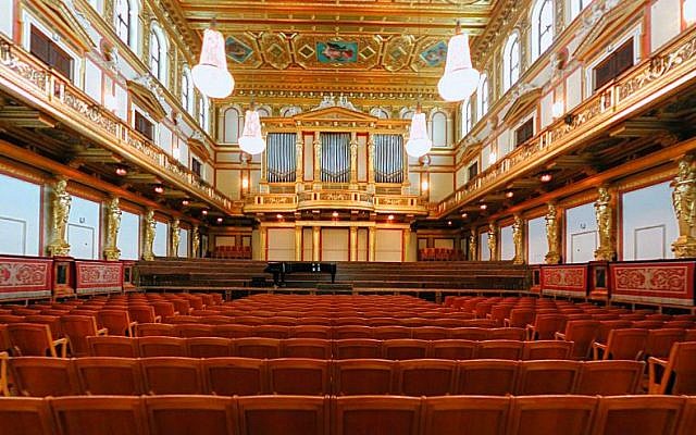 The Golden Hall, home of the Vienna Philharmonic (photo credit: Clemens PFEIFFER, A-1190 Wien, Wikimedia Commons) The Golden Hall, home of the Vienna Philharmonic (photo credit: Clemens PFEIFFER, A-1190 Wien, Wikimedia Commons)