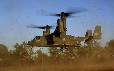 Illustrative: A CV-22 Osprey aircraft of the 8th Special Operations Squadron (SOS) at Hurlburt Field, Florida, January 26, 2011. (AP/US Air Force, Master Sgt. Jeremy T. Lock)