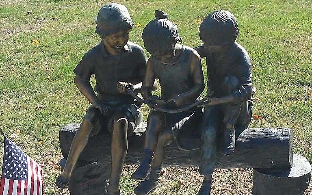 New memorial statue for the "forgotten children" buried at Massachusetts' second oldest Jewish cemetery, in Malden (photo credit: Matt Lebovic) New memorial statue for the "forgotten children" buried at Massachusetts' second oldest Jewish cemetery, in Malden (photo credit: Matt Lebovic)