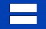 The blue and white equality sign