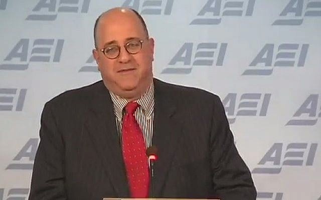 Commentary editor John Podhoretz speaking at an event organized by the American Enterprise Institute (screen capture: YouTube) Commentary editor John Podhoretz speaking at an event organized by the American Enterprise Institute (screen capture: YouTube)