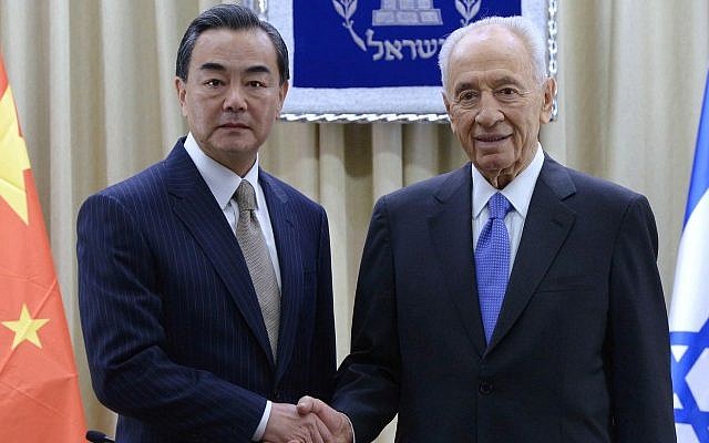 Israeli President Shimon Peres meets with Chinese Foreign Minister Wang Yi at the President's residence in Jerusalem, December 19, 2013 (photo credit: Mark Neyman/GPO/Flash90) Israeli President Shimon Peres meets with Chinese Foreign Minister Wang Yi at the President's residence in Jerusalem, December 19, 2013 (photo credit: Mark Neyman/GPO/Flash90)
