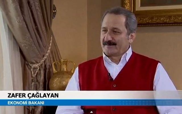 Turkey's Economy Minister Zafer Caglayan, February 2012. (screen capture: Youtube/NZL Produksiyon)