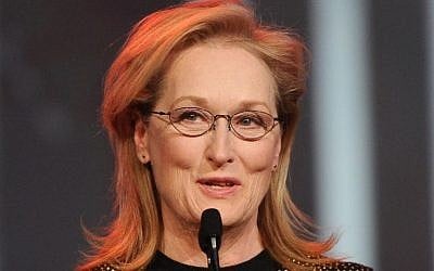 Meryl Streep accepts the Icon award for 'August: Osage County' at the Palm Springs International Film Festival Awards Gala on January 4 (photo credit: AP/Frank Micelotta/Invision)