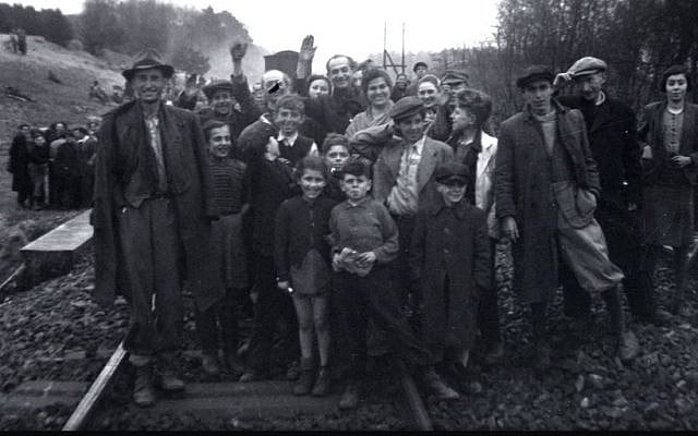 Former inmates, who were transported by train from Bergen-Belsen, were photographed in Farsleben, Germany, shortly after their liberation by US troops on Apr. 13, 1945. (United States Holocaust Memorial Museum, courtesy of George Gross) Former inmates, who were transported by train from Bergen-Belsen, were photographed in Farsleben, Germany, shortly after their liberation by US troops on Apr. 13, 1945. (United States Holocaust Memorial Museum, courtesy of George Gross)