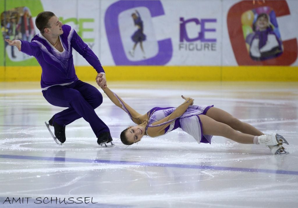 Andrea Davidovitch and Evgeny Krasnapolsky, Israel's top figure skating pair (Photo credit: Amit Schussel/ courtesy Olympic Committee of Israel)