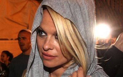 Pamela Anderson in Israel in November 2010 (photo credit: Kobi Gideon/Flash90)