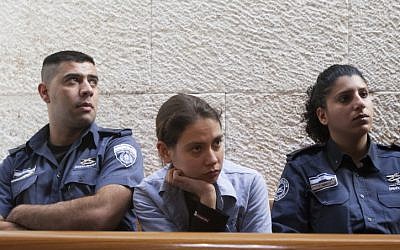 Anat Kamm during a court hearing in 2012 (Photo credit: Yonatan Sindel/ Flash 90)