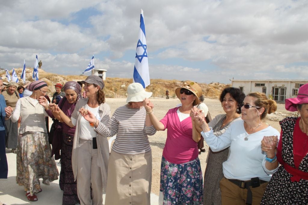 Dancing during celebrations for a new building at an abandoned military base in Shdema between Har Homa and the settlement of Tekoa in Gush Etzion (photo credit: Gershon Elinson/Flash90)