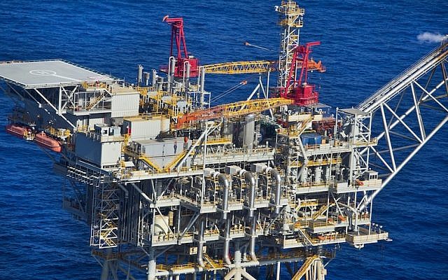An aerial view of the Tamar gas-processing rig, off the coast of Ashkelon, Israel (Moshe Shai/Flash90) An aerial view of the Tamar gas-processing rig, off the coast of Ashkelon, Israel (Moshe Shai/Flash90)