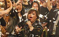 Rose Fostanes after being declared winner of the singing contest X-Factor in Tel Aviv, Tuesday, January 14, 2014 (photo credit: Tal Givony/Handout/Flash90)