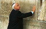 Ariel Sharon visiting the Western Wall in 2001. (photo credit: Nati Shohat, Flash90)