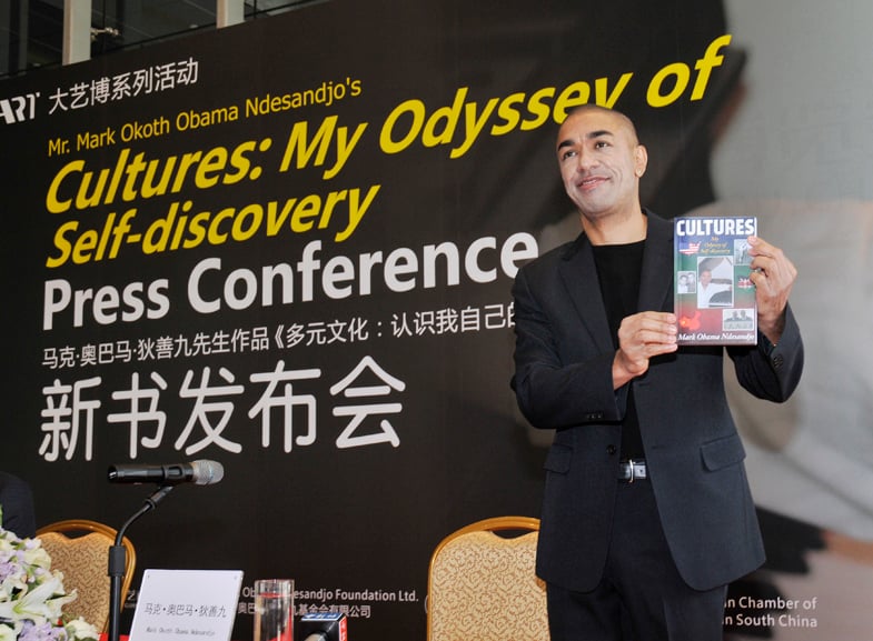 Mark Obama Ndesandjo with his new memoir (Courtesy Mark Obama Ndesandjo)