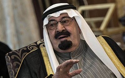 Illustrative photo of Saudi Arabia's King Abdullah (photo credit: AP/Brendan Smialowski/Pool)