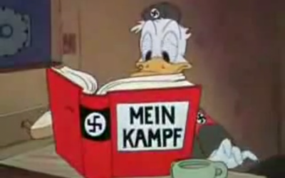 Donald Duck under Nazi rule in Disney short. (screen capture: YouTube)