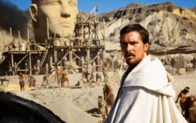 Christian Bale on set shooting "Exodus." (photo credit: Youtube screenshot)
