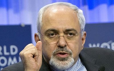 Iranian Foreign Minister Javad Zarif, Jan. 24, 2014 (photo credit: AP/Michel Euler)